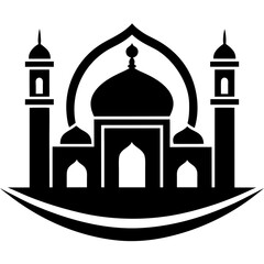 Islamic Mosque Logo Silhouette Vector art illustration
