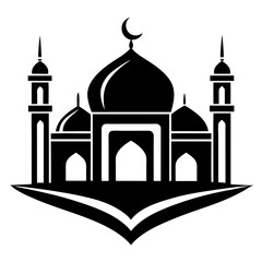 Islamic Mosque Logo Silhouette Vector art illustration