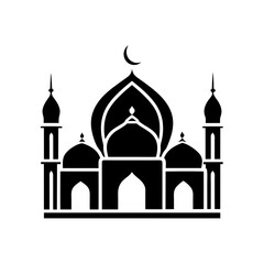 Islamic Mosque Logo Silhouette Vector art illustration
