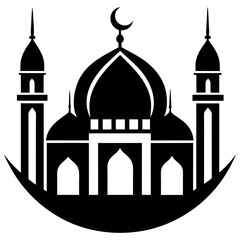 Islamic Mosque Logo Silhouette Vector art illustration