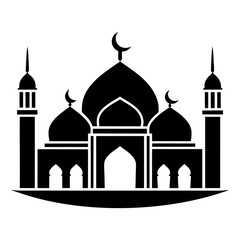 Islamic Mosque Logo Silhouette Vector art illustration