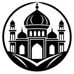 Islamic Mosque Logo Silhouette Vector art illustration