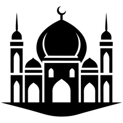 Islamic Mosque Logo Silhouette Vector art illustration