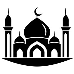 Islamic Mosque Logo Silhouette Vector art illustration