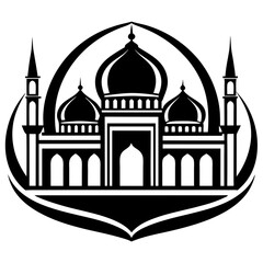 Islamic Mosque Logo Silhouette Vector art illustration