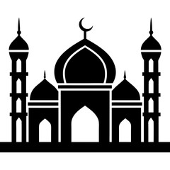 Islamic Mosque Logo Silhouette Vector art illustration