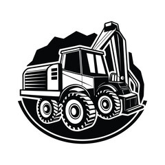 Construction Vehicle Silhouette Vector