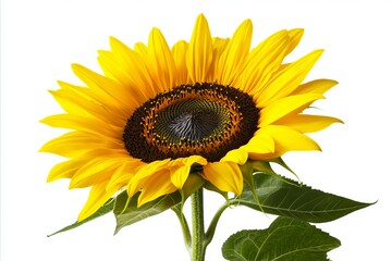 Obraz premium A single sunflower with a white background