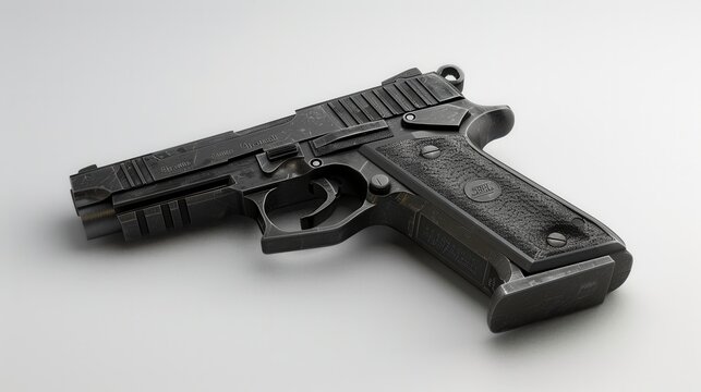SIG Sauer P226, 3D illustration, realistic, isolated on white background
