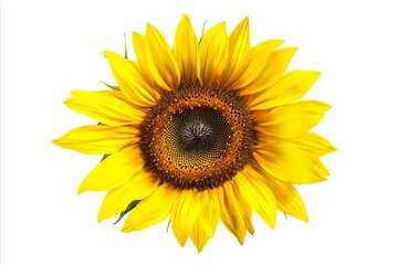 Obraz premium A single yellow sunflower on a white background