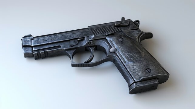SIG Sauer P226, 3D illustration, realistic, isolated on white background