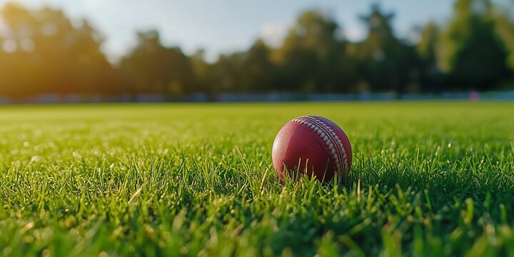 leather ball on the grass - Powered by Adobe