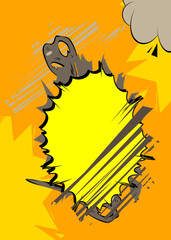 Cartoon background, comic book gray and yellow retro vector comics pop art design.