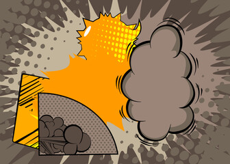 Cartoon background, comic book gray and yellow retro vector comics pop art design.
