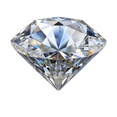 Silver diamond isolated on transparent background