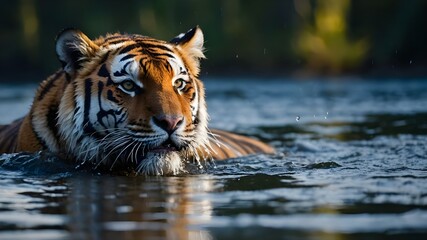 tiger in the river