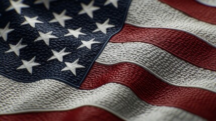 Obraz premium Tattoo design of an American flag, richly colored, appearing to flutter with delicate shadows, realistic texture