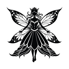 Fototapeta premium Fairy Princess Silhouette Vector