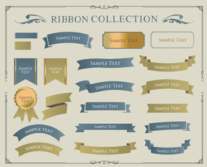 フラットデザインなリボンのイラスト素材