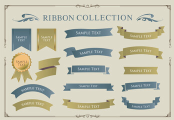 フラットデザインなリボンのイラスト素材