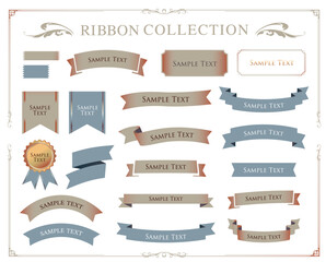 フラットデザインなリボンのイラスト素材