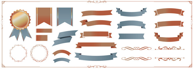 Ribbon illustration set