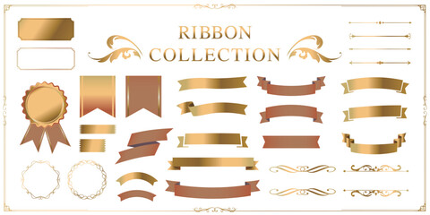 Ribbon illustration set