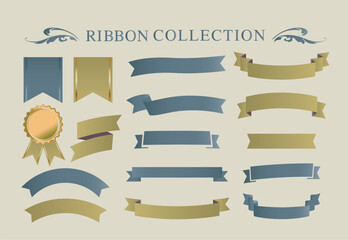 Ribbon illustration set