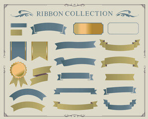 Ribbon illustration set