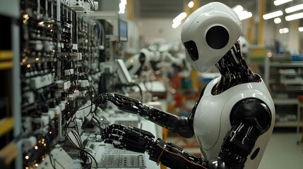 Fototapeta premium Humanoid Robots in Various Applications