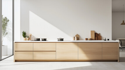 Minimalist Kitchen with Wooden Accents