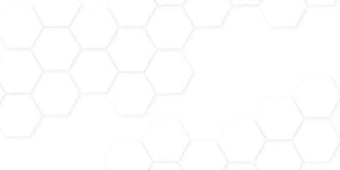 Abstract white hexagon concept background. Seamless pattern with hexagon. Hexagonal white hexagons honeycomb wallpaper. Abstract white lines background.