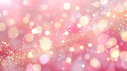 Shiny background with pink and gold glitter, festive defocused lights