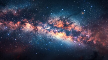 Fototapeta premium A Colorful Nebula with Stars in the Night Sky