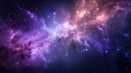 Naklejka premium A Cosmic Nebula with Bright Stars and Galactic Dust