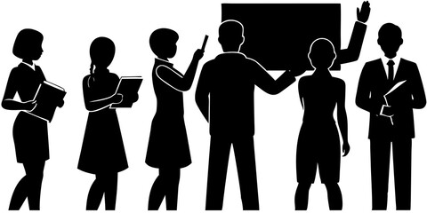 Educational Teacher Silhouettes - Vector Graphics and Artwork