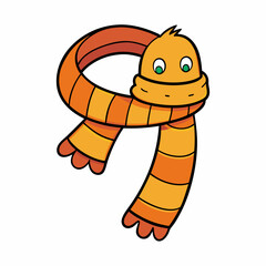 Coloring page scarf hand drawing art vector illustration