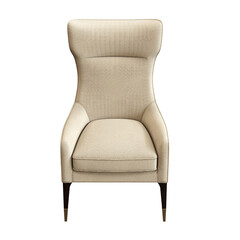 armchair isolate on a transparent background, comfortable furniture for home interior, 3D illustration, cg render