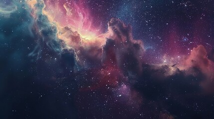 Obraz premium A Nebula with Stars and Cosmic Dust