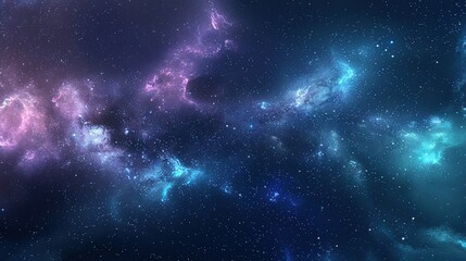 Naklejka premium A Starry Night Sky with Nebulae and Cosmic Dust