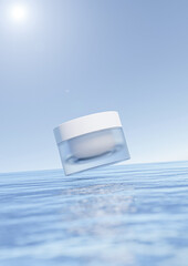 A cosmetics mock-up image file. Lotion and moisturizer product mock-up image. Face cream product.
