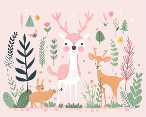 Wildlife protection, safe habitats for animals, flat design illustration