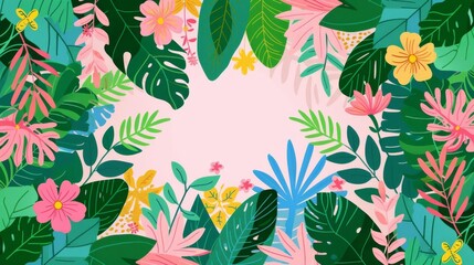 Obraz premium Biodiversity hotspots, rainforest with diverse species, flat design illustration