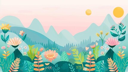 Biodiversity sustainability, diverse ecosystems, flat design illustration