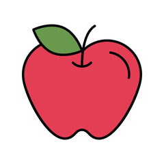 apple color line icon with white background vector stock illustration