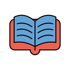 book color line icon with white background vector stock illustration