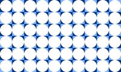 background with circles, two tone blue white seamless pattern with circles spiral, circle pattern on square checkerboard repeat, replete pattern, endless fabric pattern, blue dot