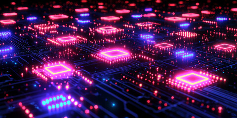 Obraz premium Abstract digital data streams on a dark blue background, conveying the concept of big data and cloud technology