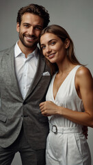 Elegant Couple Radiates Romance in Sophisticated Formal Attire man and woman