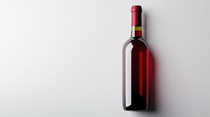 Single wine bottle seen from the top on a white background. Minimalist and sleek, perfect for wine marketing and promotional use.